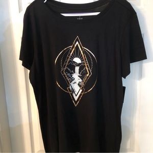 Torrid Black Geometric Waterfall Tee Size 2